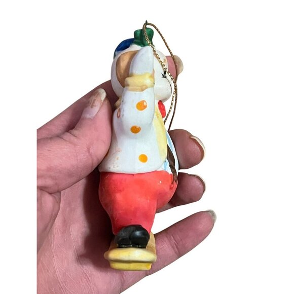 Vintage Retro Christmas Around The World Set Of 3 Circus Clown Ornaments Ceramic - Picture 11 of 16